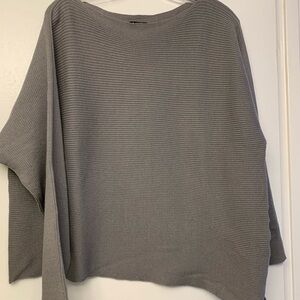 MXM Women's Gray boat  Neck Sweater.Matthildur.Elegant,warm,cozy,modern,funky!